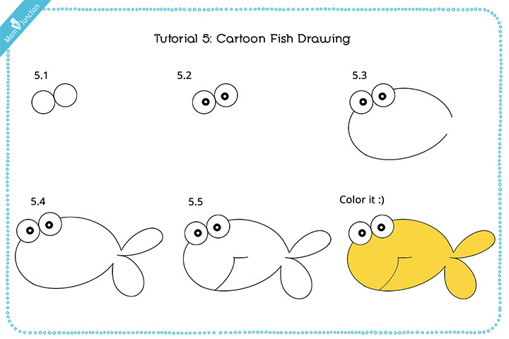 How To Draw A Fish - Step By Step Instructions - Busy Little Kiddies