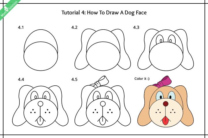 How To Draw A Dog Face For Kids