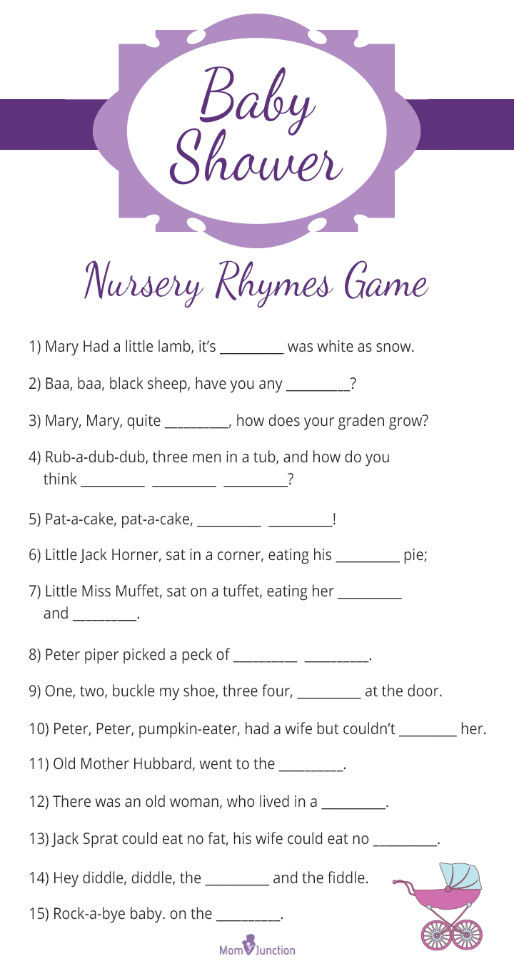 baby shower games nursery rhymes