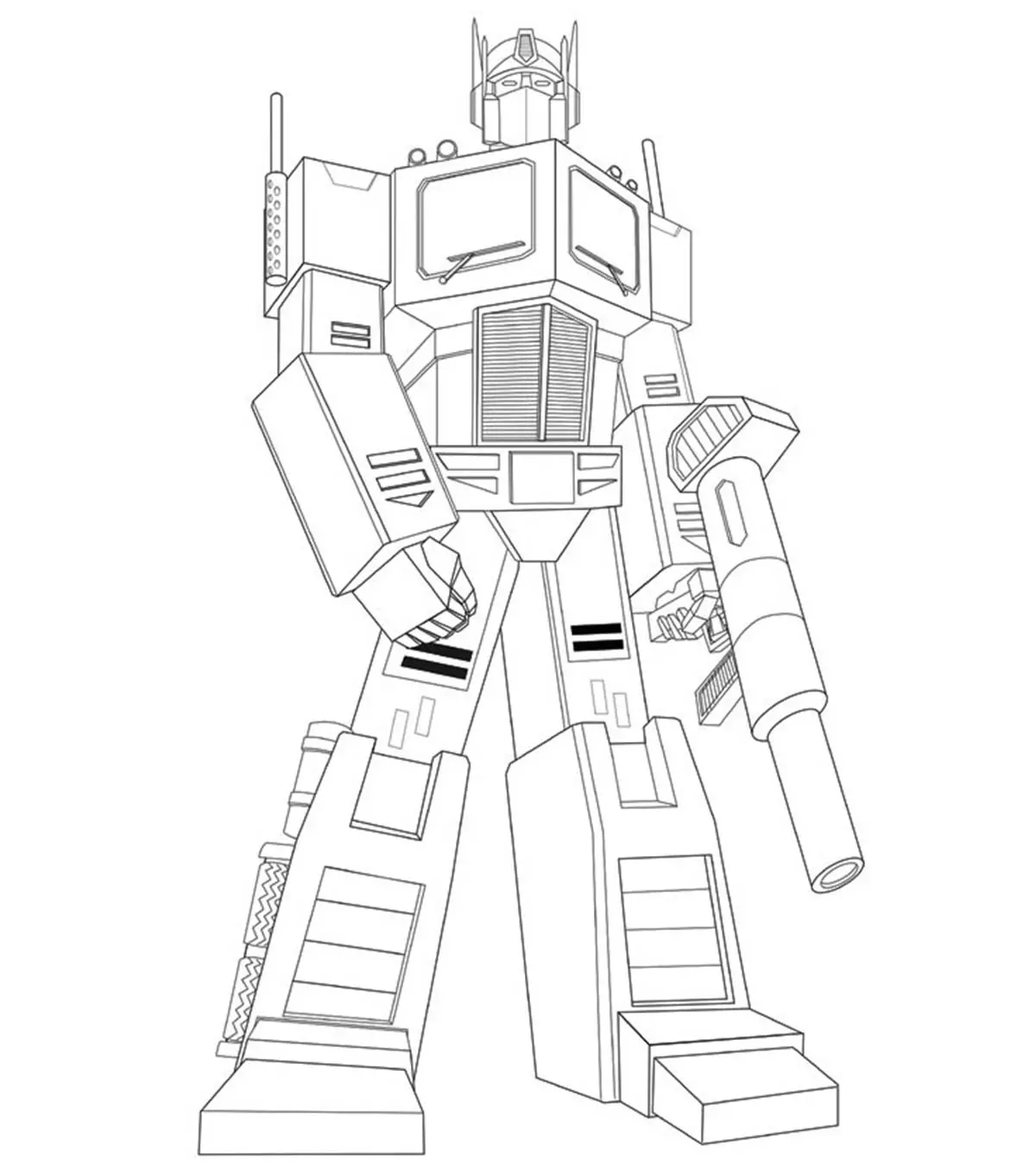 transformers optimus prime coloring page