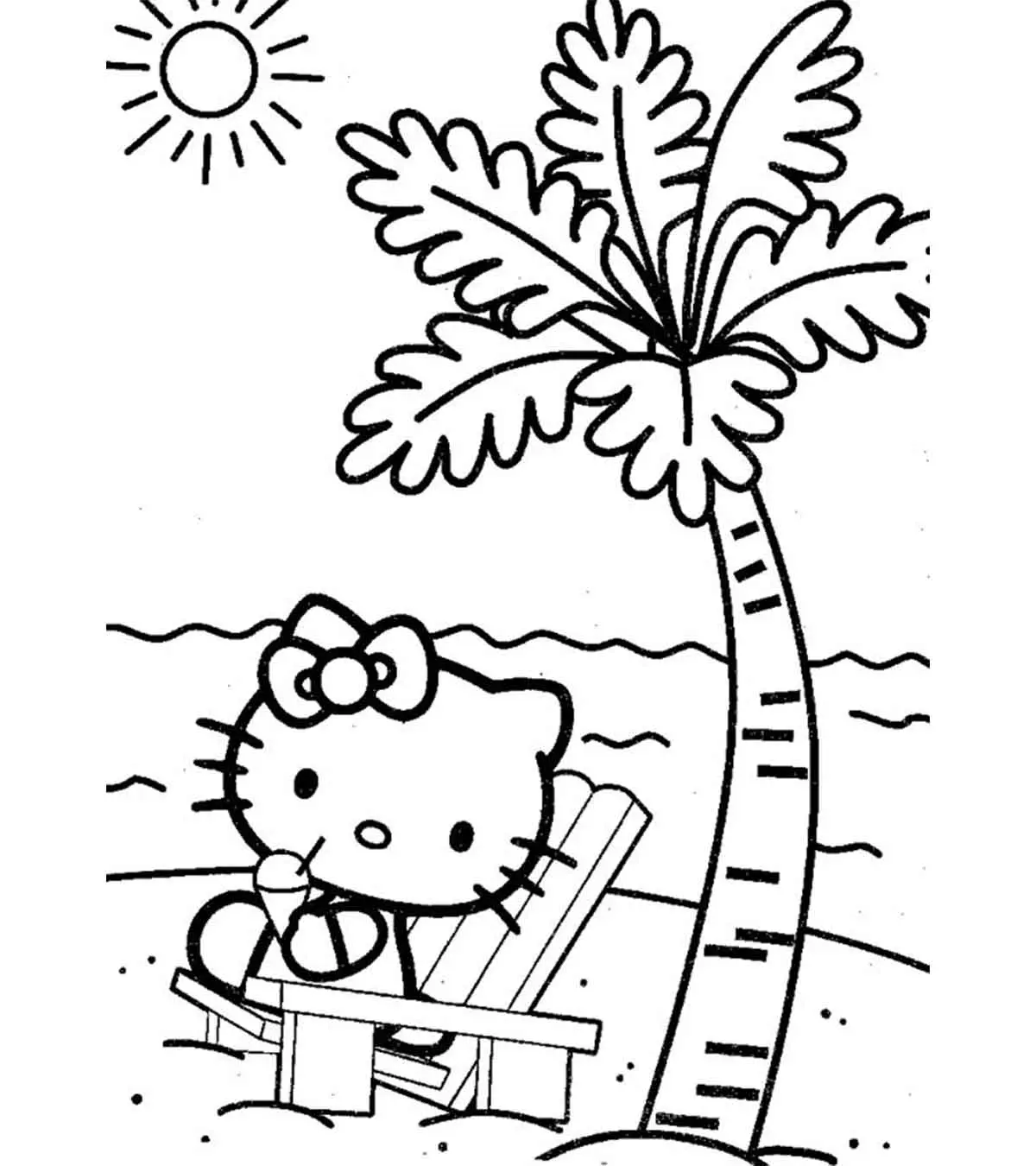 coloring page for beach