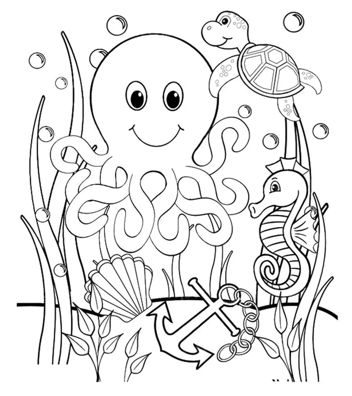 under the sea coloring page