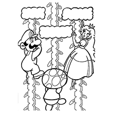 Peach And Mario Coloring Pages - Printable Princess Peach Coloring