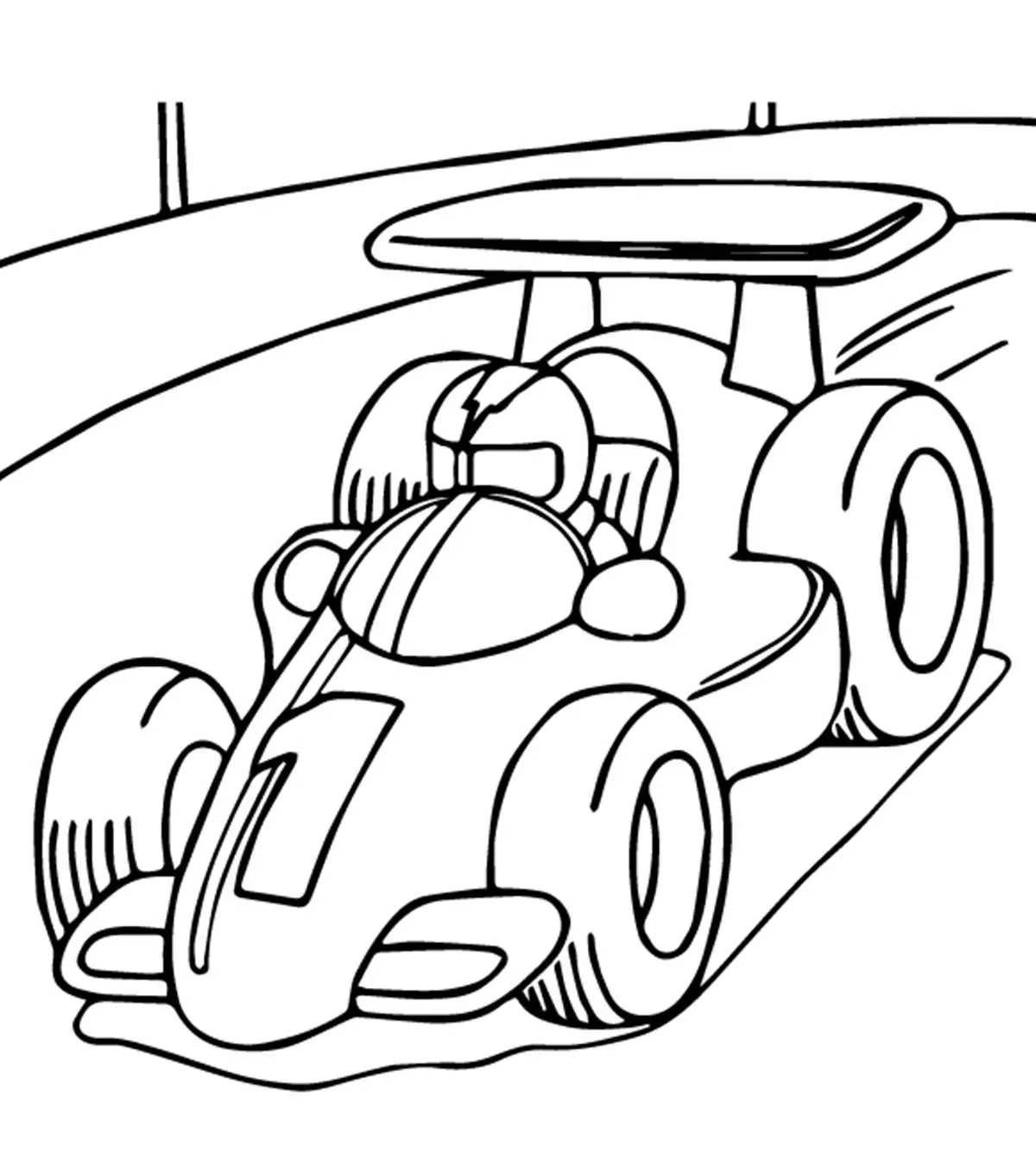 coloring page race cars