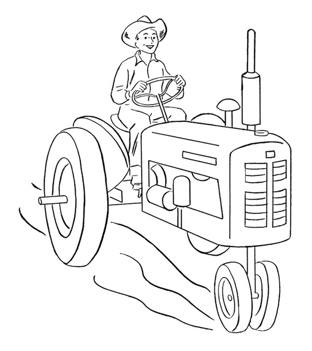 john deere tractor coloring page