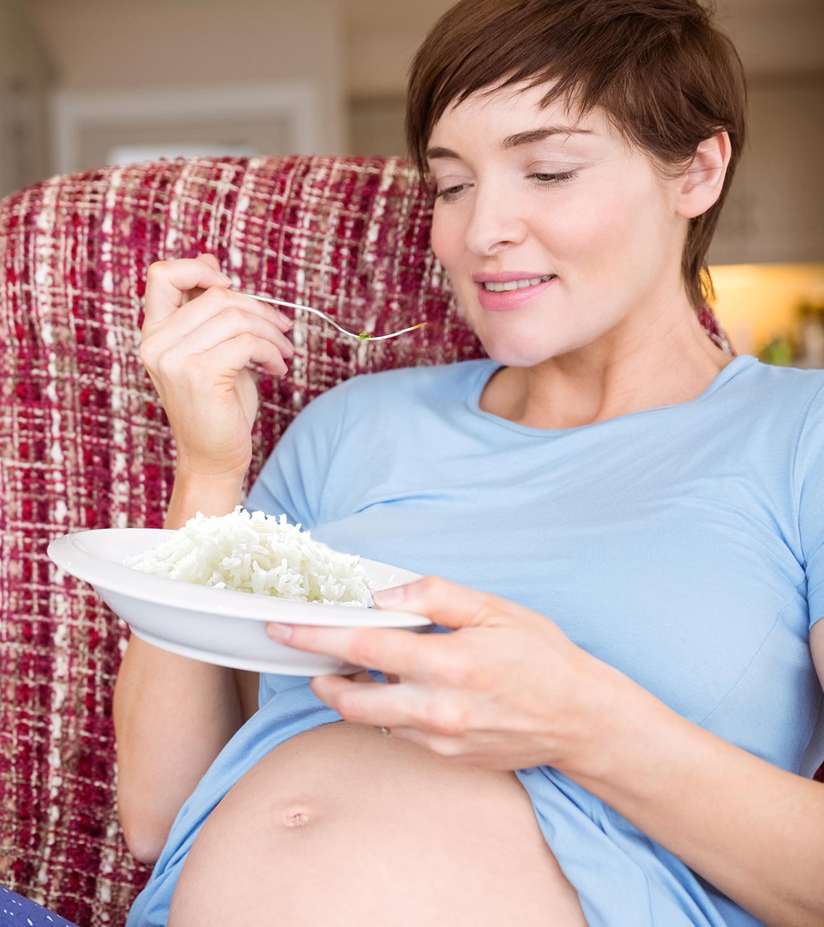 Pregnant Women Having Rice