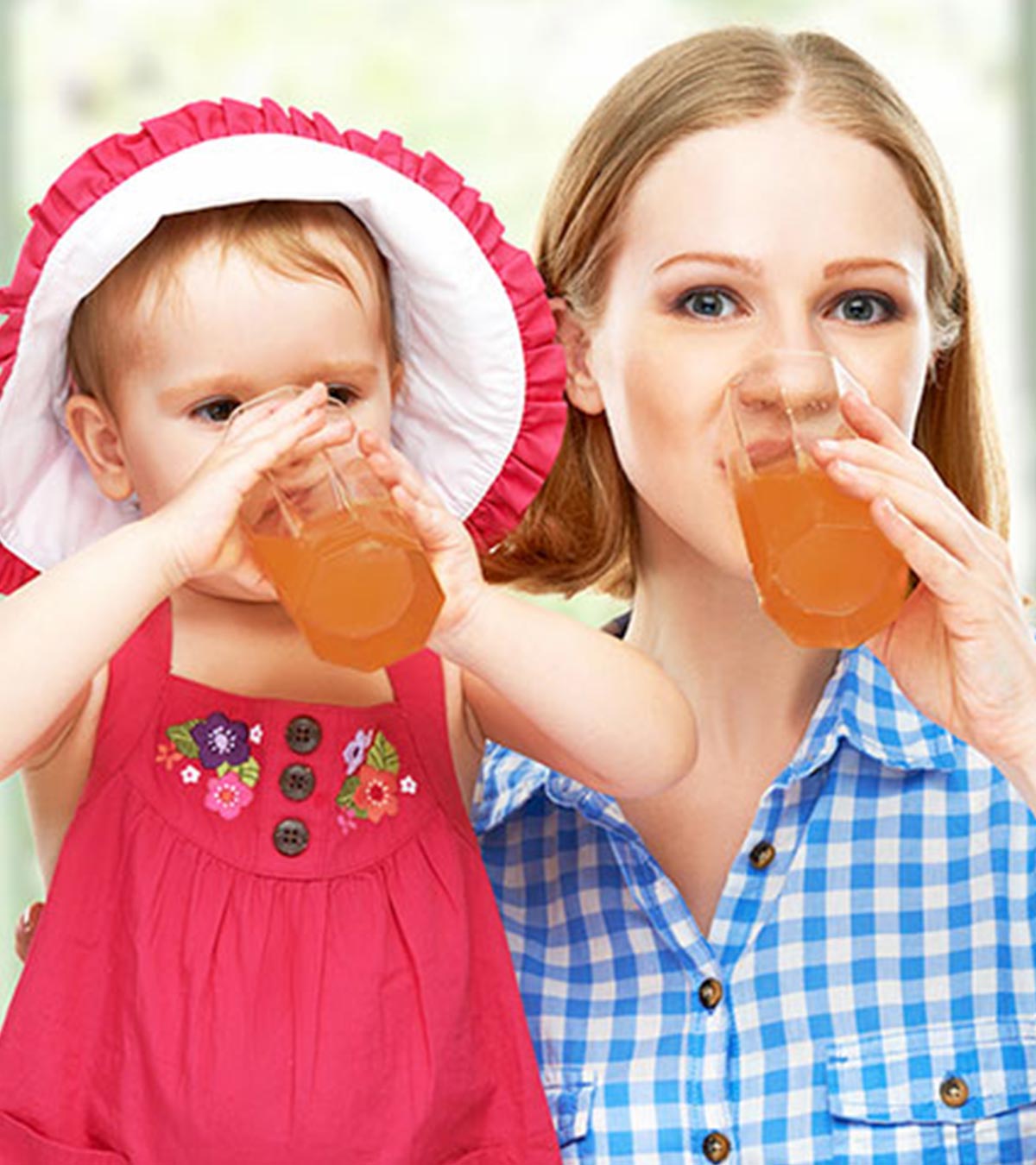 Breastfeeding Mother Drinking Apple Juice