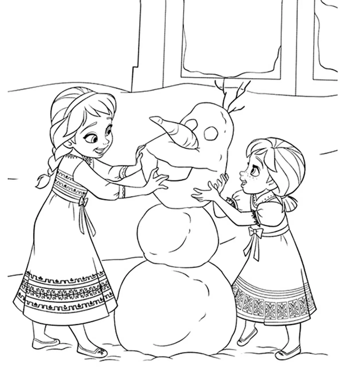 frozen coloring page print