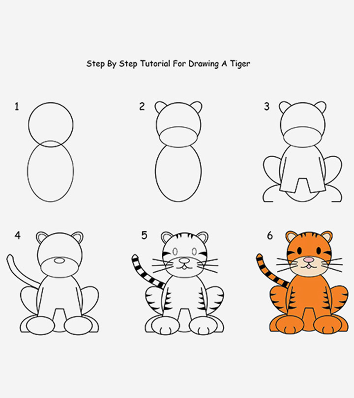 How to Draw a Simple Tiger - Easy Drawing Tutorial For Kids