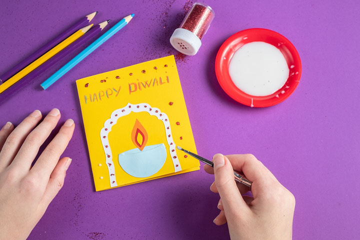 Happy Diwali Greeting Card Drawing | Handmade Greetings Card for Diwali  2019 | DIY Diwali Gifts - YouTube