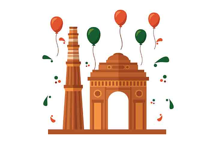 India gate monument sketch for 26th january Vector Image