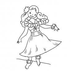 coloring pages hula girl