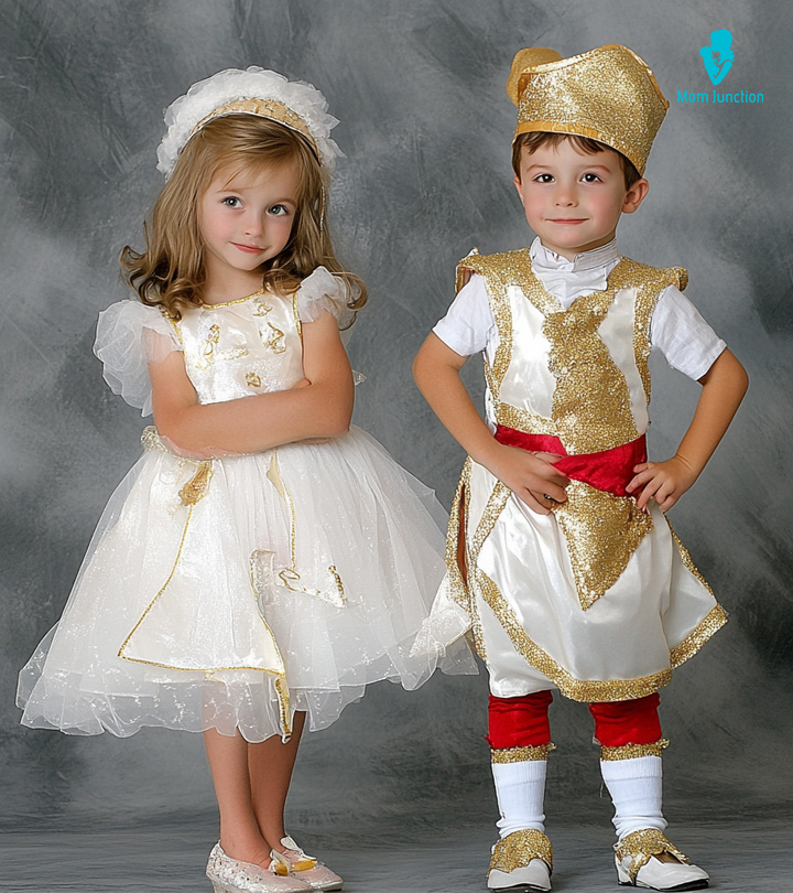 Gold and white dress for kids hotsell