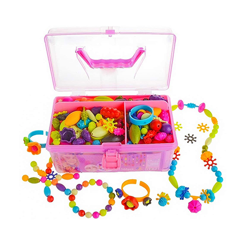 Colorful Toddler Bracelet Making Kit, Pop Beads Girls Princess Jewelry,  Earring, Rings, Necklace Crafts for Girls 5-7, 3, 4 Year Old Gifts 