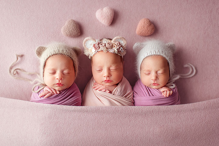 cute triplets baby