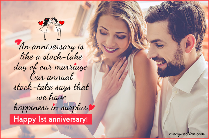 first wedding anniversary wishes to husband from wife