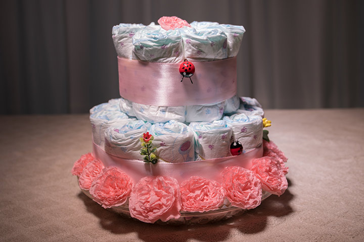 Amazon.com: Classic Pastel Baby Shower Diaper Cake (3 Tier, Blue) : Health  & Household