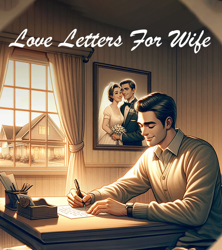 A guy writing a letter to his wife