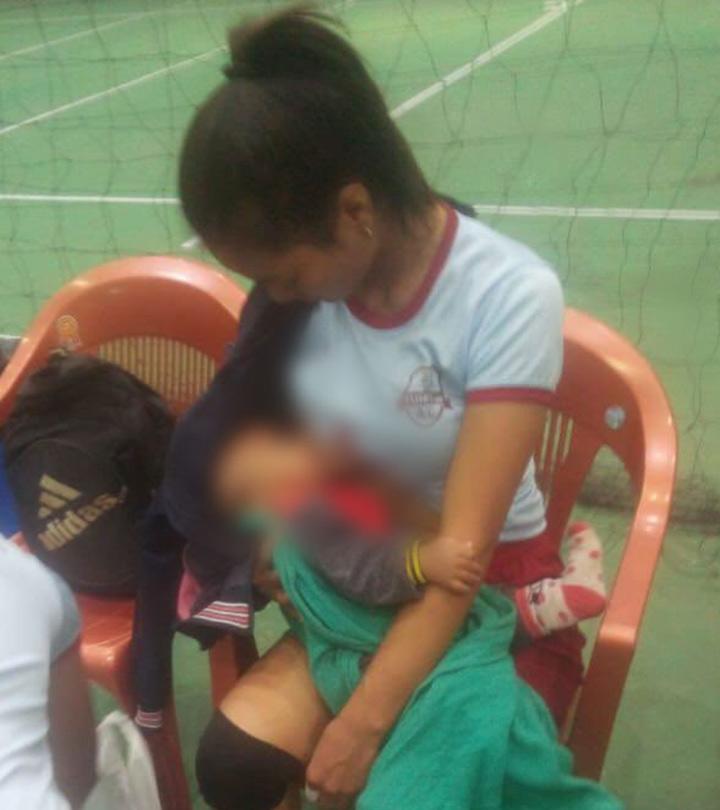 Picture Of Mizoram Volleyball Player Breastfeeding During Halftime Goes Viral – Wins Hearts