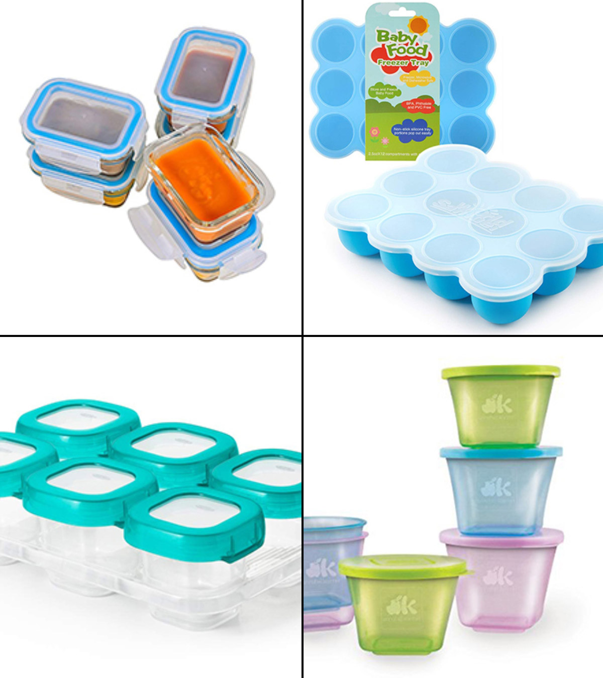 4 pack 120ml Baby Blocks Food Storage Container Set With Leakproof Lids  Reusable 4oz Jars Safe for Microwave Freezer Travel
