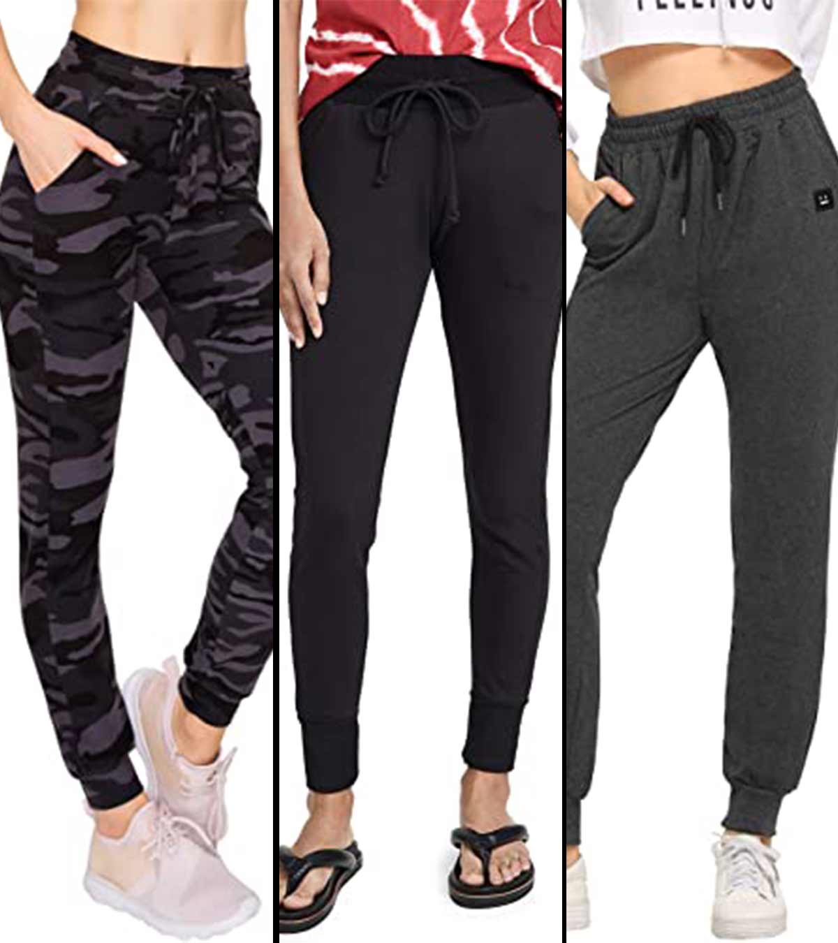  US Polo Assn Womens Sweatpants, French Terry Black Sweat  Pants, Breathable, Comfy Joggers For Women