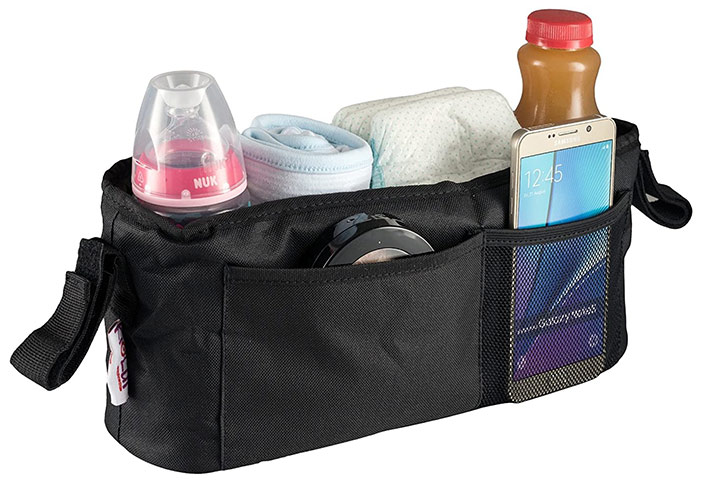 Amazon.com : HUJOM Universal Stroller Organizer with Insulated Cup Holders,  Shoulder Strap, Phone Bag and Wipes Pocket. Caddy Fits Uppababy, Baby  Jogger, Britax, BOB. Must have Stroller Accessories. : Baby