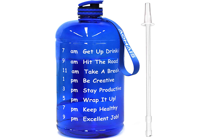 Simple Modern Half Gallon 64 oz Water Bottle with Push Button Silicone  Straw Lid & Motivational Measurement Marker, Large Reusable Tritan Plastic Water  Jug, Summit Collection