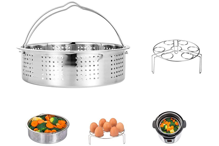 Steamer Basket, Stainless Steel Veggie Steamer Basket, Folding Expandable Steamers to Fits Various Size Pot(5.5 inch to 9 inch)