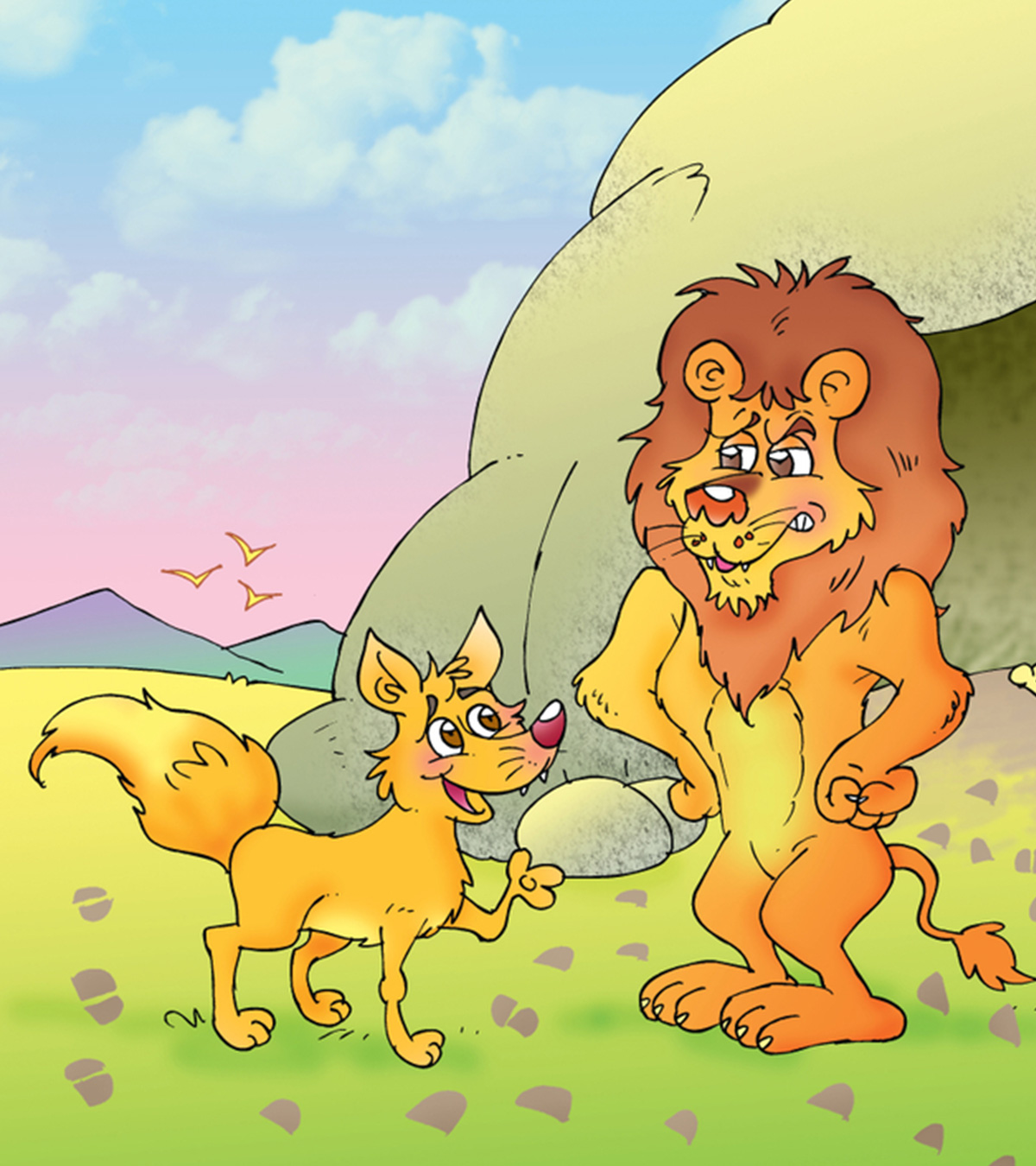 Fox and Lion story for kids