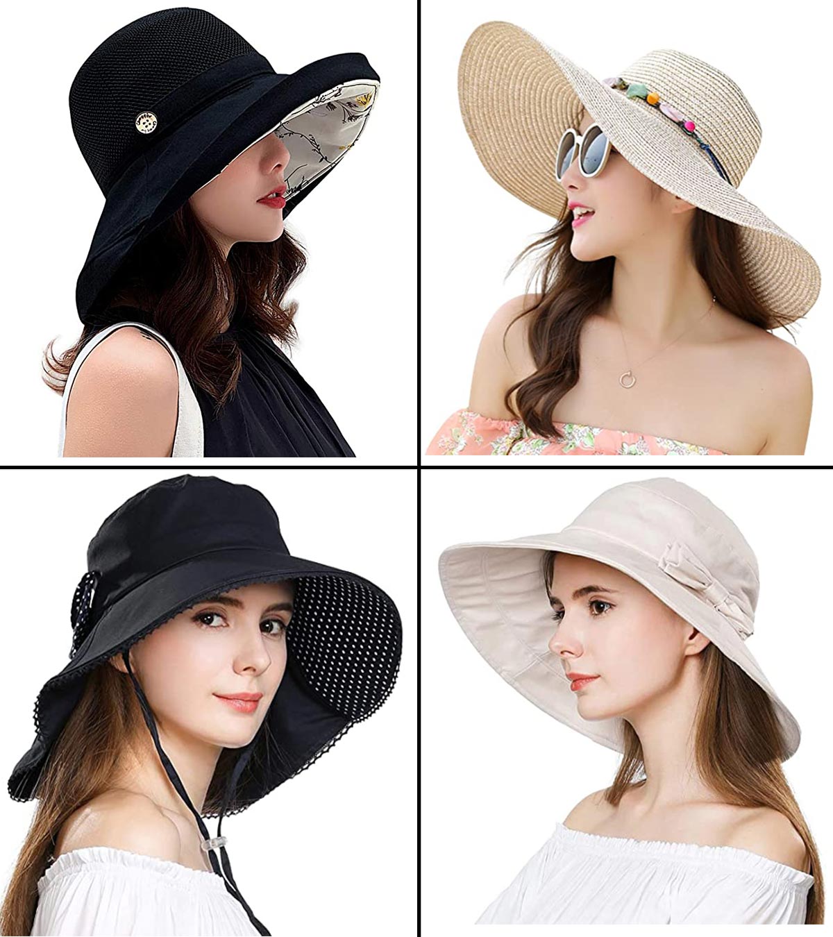 Summer Wide-Brimmed Hand Hook Straw Hat Sun Hat Ladies Outdoor Breathable  Beach Hat at  Women's Clothing store