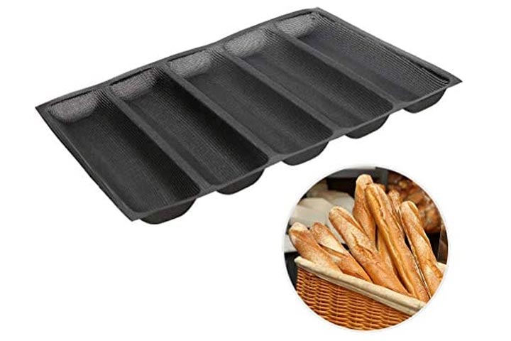 4 Grids Food Grade Baguettes Baking Tray Silicone Anti-scalding