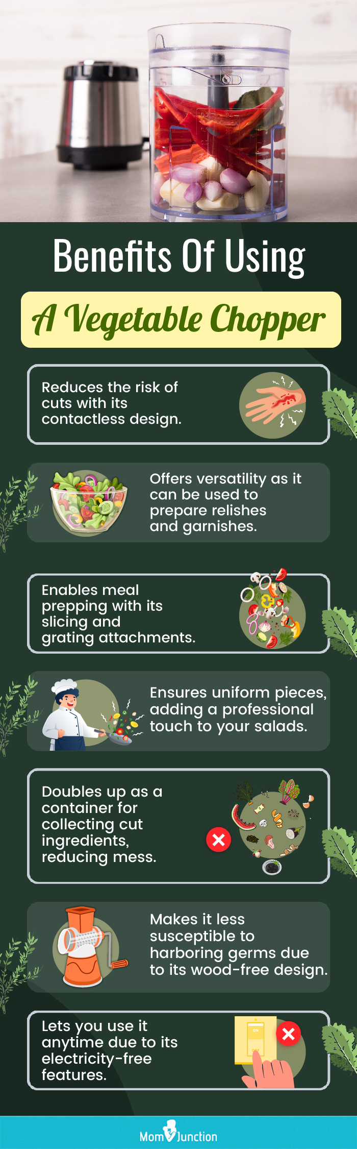 Food Chopper - One Piece Salad Vegetable Chopper and Slicer