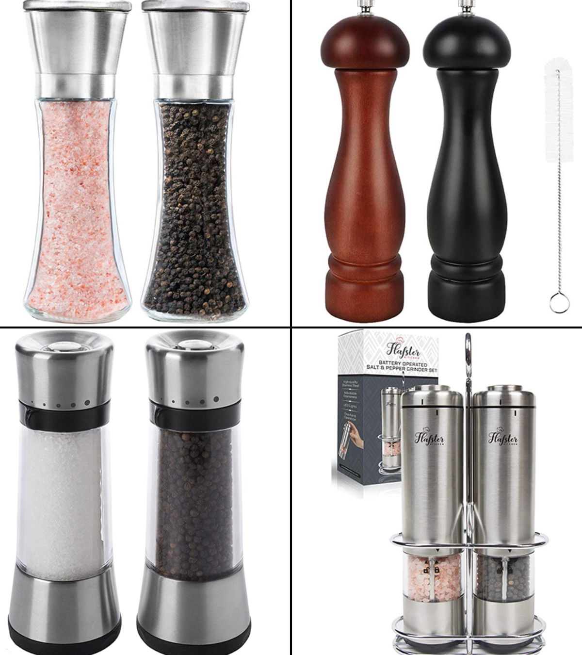 Latent Epicure Battery Operated Salt and Pepper Grinder Set - Complimentary  Mill Rest | Bright Light | Adjustable Coarseness