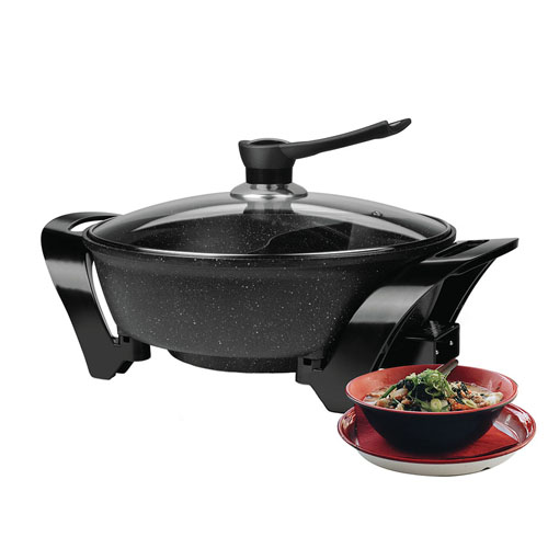 Topwit 1.5L Electric Hot Pot - Portable Ramen Cooker and Non-Stick Frying  Pan for Pasta, Steak - Dual Power Control, Overheat & Boil Dry Protection 