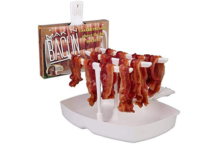 Bacon Plate Microwave Oven Baking Pan Cooker Microwavable Tray For Cooking  Decorative