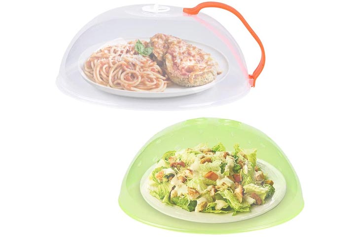 Microwave Splatter Cover Microwave Cover for Food Large Microwave Plate Food Cover with Easy Grip Handle Anti-Splatter Lid with Enlarge Perforated
