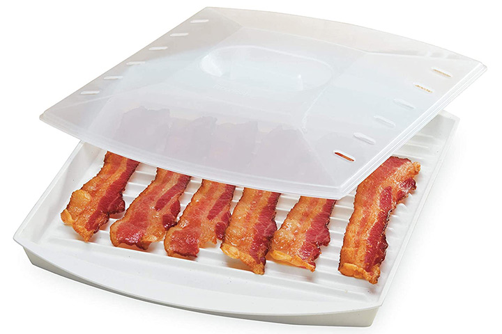 Lekue Microwave Bacon Maker & Cooker With Lid, Red : Target
