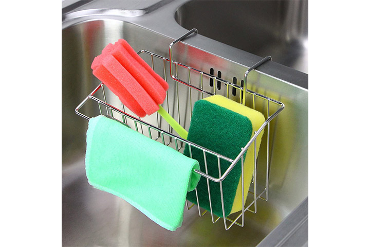 Is That The New Kitchen Sink Faucet Sponge Drain Rack, Toilet Storage Shelf,  Stainless Steel Sink Organizer Rack, Detachable Faucet Hanging Drain Rack,  With Multiple Compartments For Sponges, Brushes, Towels, Cleaning Supplies
