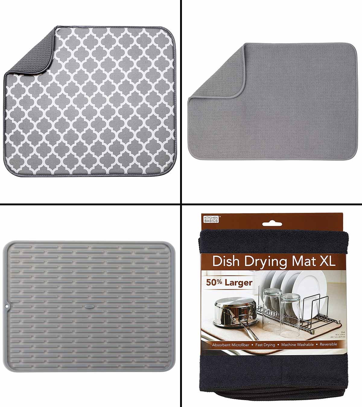 Lish XXL Super Size Silicone Dish Drying Mat 24 x 18 - Large Drainer