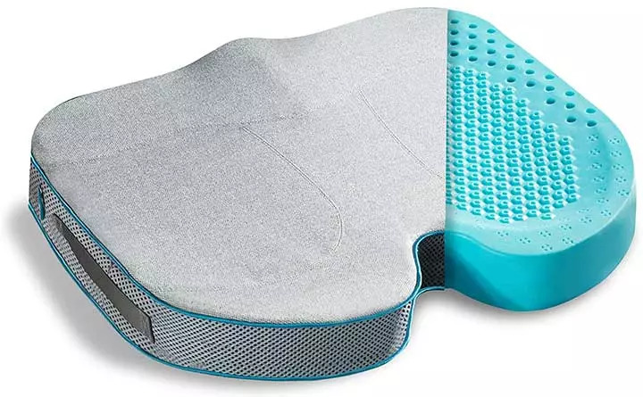 Sleepavo Gel Seat Cushion for Tailbone Pain Relief - Back Support Pillow  for Chair - Sciatica Pain Relief - Memory Foam Chair Cushion