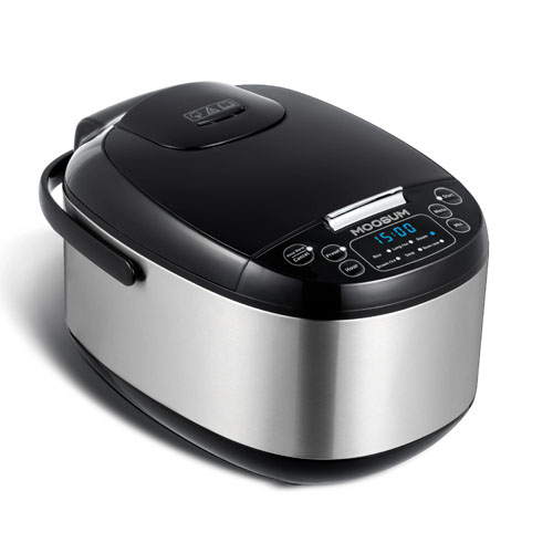 5 Core Digital Electric Rice Pot Multi Cooker & Food Steamer Warmer 5.3 qt Silver Black
