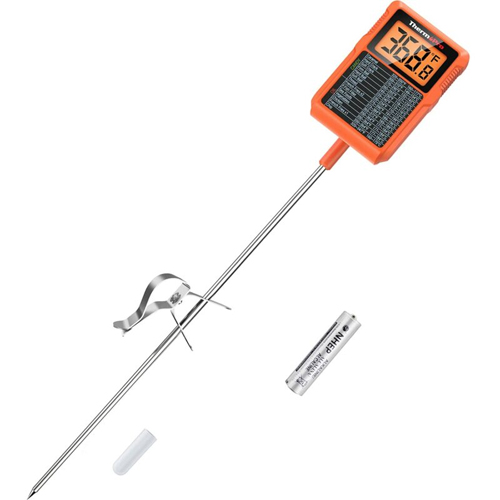 Candy Deep Fry Thermometer with Pot Clip Stainless Steel Stem Cooking  Thermometer for BBQ Grilling Supplies