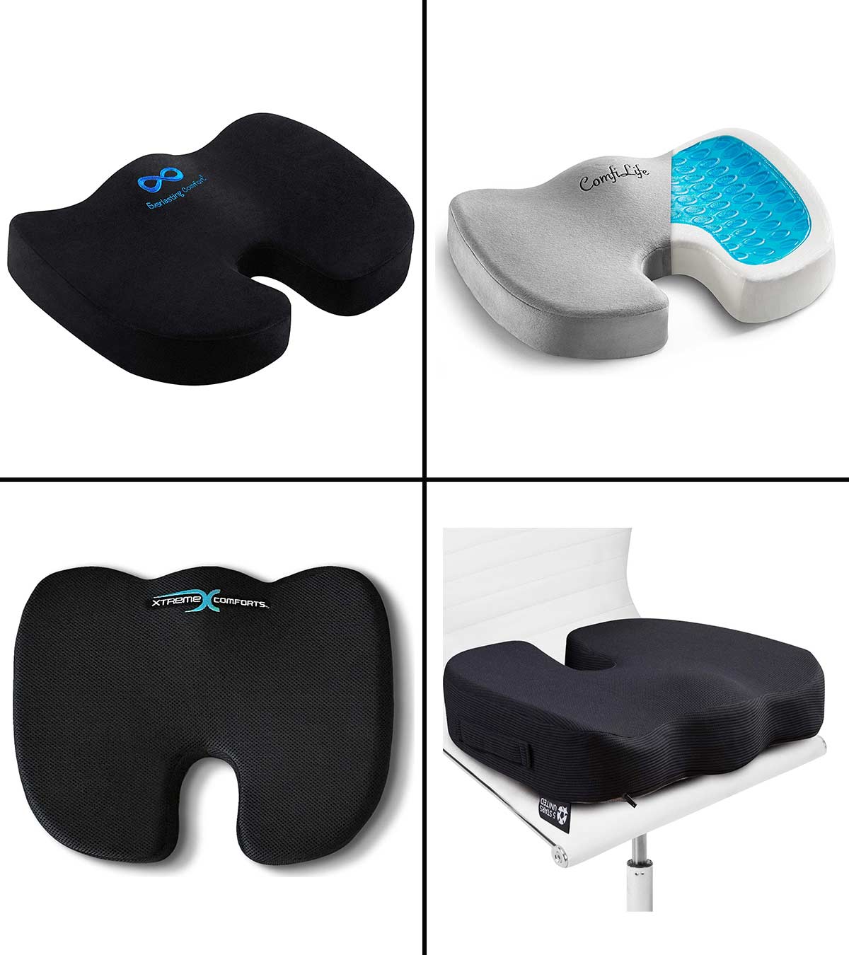 Orthopedic Seat Pad Memory Foam Chair Cushion Back Sciatica Tailbone Pain  Relief
