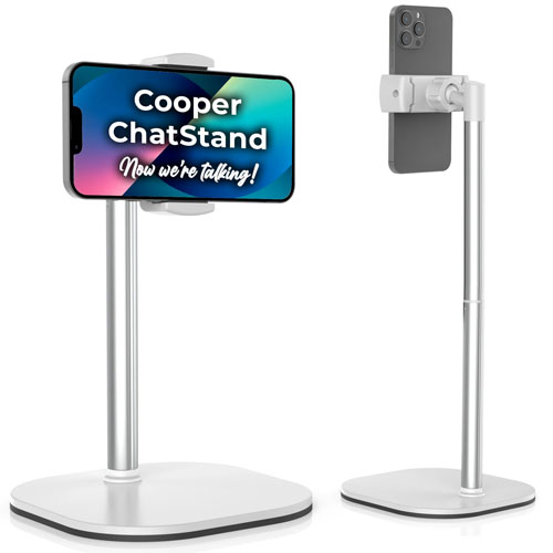   Basics Adjustable Aluminum Cell Phone Desk Stand for  iPhone and Android, Silver