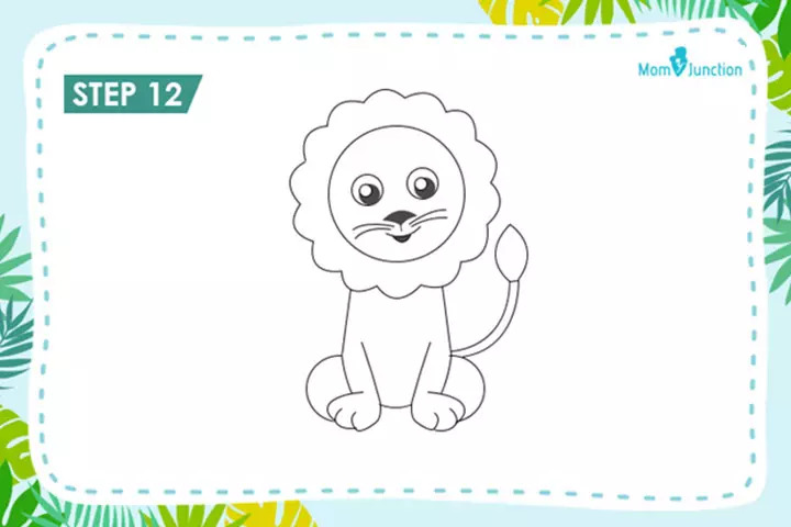 Colour Paper Lion Sketch Size A4