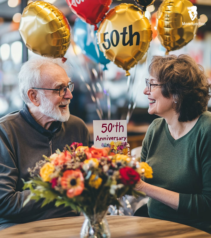 Couple Wishing 50th Anniversary