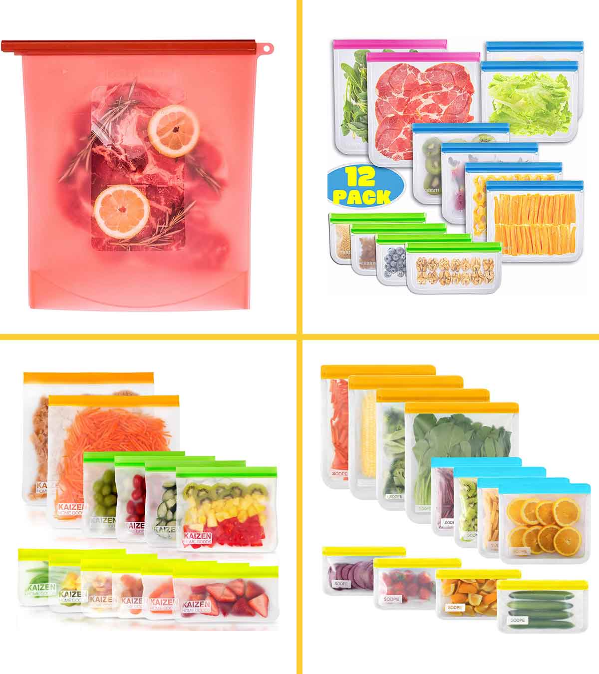Homelux Theory Reusable Silicone Food Storage Bags Silicone Bags Reusable Bags Silicone Silicone Storage Bags Silicone Food Bags Reusable Silicone