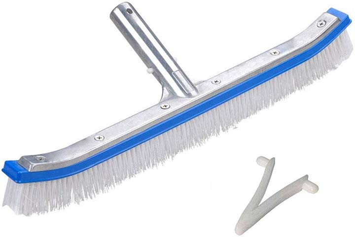 Poolzilla Small Hard Bristle Brush for Gunite and Concrete Pools, Not for Vinyl Use, Clean Walls and Tiles