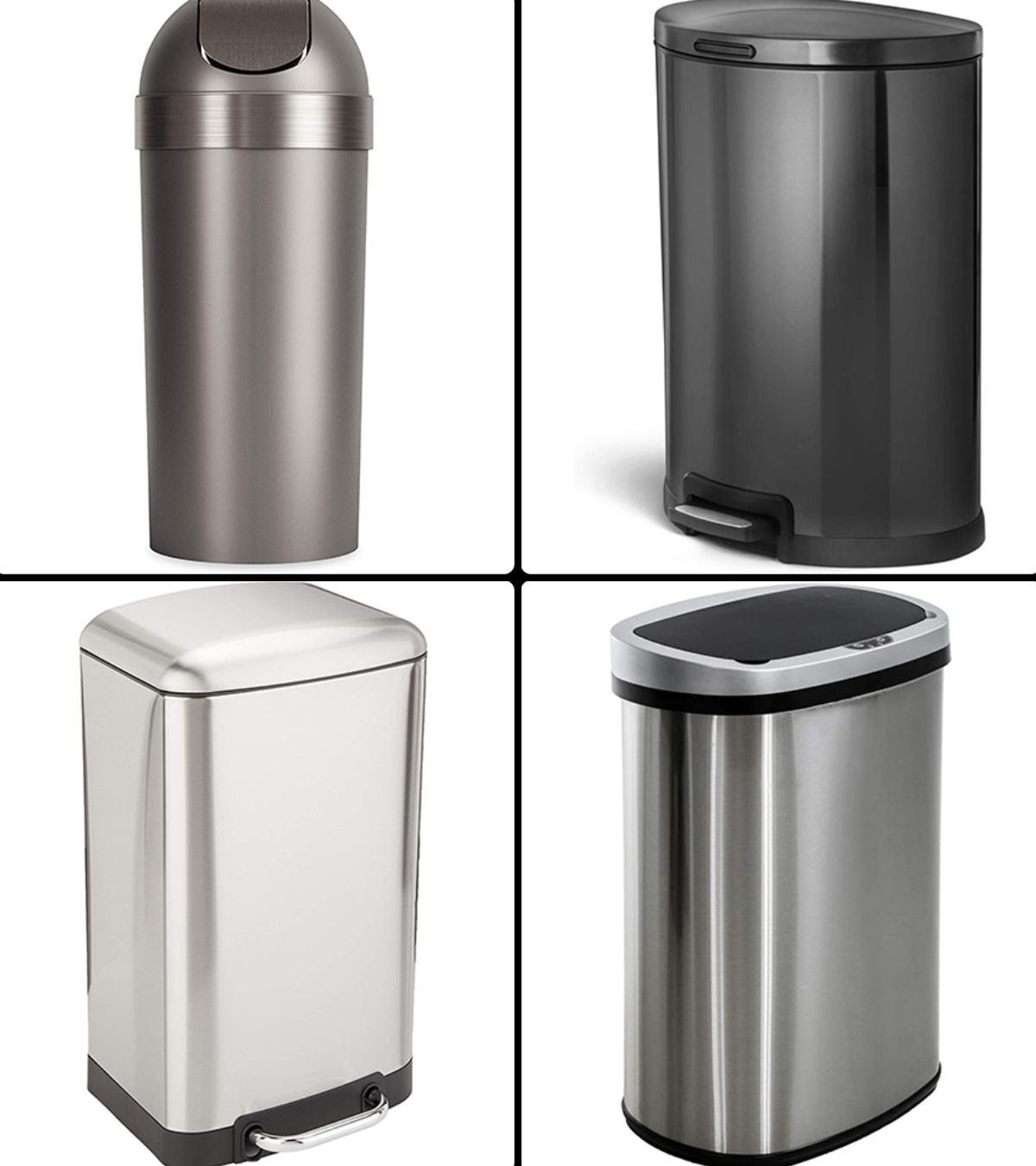 simplehuman 30 Liter / 8 Gallon Under Counter Kitchen Cabinet Pull-Out  Trash Can, Heavy-Duty Steel Frame 