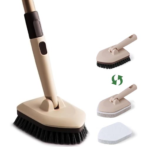 Scrubbers For Cleaning Bathroom 4 In 1 Floor Scrub Brush Flexible Stiff new